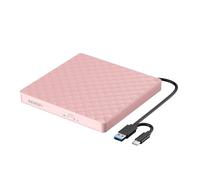 BENEWY External DVD Drive External USB 3.0 CD Drive External Drive for Laptop Windows 11/10/ 8.1/7 PC Desktop MacBook Mac OS Linux Pink