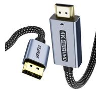 BENFEI 4K@60Hz Cavo DisplayPort a HDMI 1,8M [Lega di alluminio, intrecciato], Unidirezionale DisplayPort Computer a monitor HDMI, DP 1.2 a HDMI 1.4 compatibile con HP ThinkPad AMD NVIDIA desktop