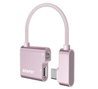 BENFEI Adattatore da USB C a Jack audio con ricarica rapida da 60 W, da USB-C a cuffie da 3,5 mm femmina compatibile con iPhone 16/15 Pro Max/Pro, Samsung Galaxy S24 Ultra, iPad Pro, Pixel 8 Rosa