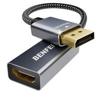 BENFEI Adattatore Displayport a HDMI 4K, Unidirezionale DisplayPort Computer a HDMI Monitor Convertitore per Lenovo Dell HP Asus [involucro in alluminio, intrecciato in nylon]