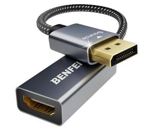 BENFEI Adattatore Displayport a HDMI 4K, Unidirezionale DisplayPort Computer a HDMI Monitor Convertitore per Lenovo Dell HP Asus [involucro in alluminio, intrecciato in nylon]