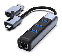 BENFEI Adattatore Ethernet con 3*USB 3.0, adattatore USB tipo C/tipo A a LAN Gigabit Ethernet compatibile per iPhone 15 Pro/Max MacBook Pro/Air 2023 iPad Pro iMac S23 XPS 17 e altro