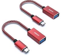 BENFEI Adattatore USB C a USB 3.0 2 confezione, adattatore USB Type-C a USB 3.0, compatibile per iPhone 15 Pro/Max MacBook Pro/Air 2023 iPad Pro iMac S23 XPS 17 e altro, Rosso