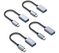 BENFEI Adattatore USB C a USB 3.0 4 confezione, adattatore USB Type-C a USB 3.0, compatibile per iPhone 15 Pro/Max MacBook Pro/Air 2023 iPad Pro iMac S23 XPS 17 e altro, Grigio