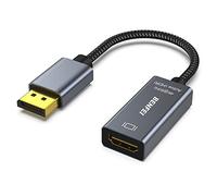 BENFEI attivo Adattatore da DisplayPort a HDMI 4K@60 Hz, DP DisplayPort a HDMI compatibile con HP, ThinkPad, AMD, NVIDIA, desktop e altro-Gray[Calotta in lega di alluminio]