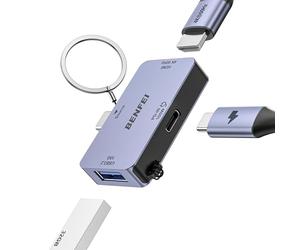BENFEI Cavo Adattatore USB-C a HDMI 4K@60Hz, USB-A 10Gbps, Power Delivery 100W, Compatibile con iPad Pro, MacBook Pro/Air, iMac, iPhone 16/15 Pro/Pro Max, XPS, Thinkpad e Altri