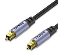 BENFEI Cavo audio ottico Toslink 6,6 piedi/2M, cavo in fibra ottica S/PDIF [intrecciato, connettori placcati in oro, classificazione CL3] per Soundbar/TV/PS5/PS4/Sonos, Xbox Series X/S, Home Theater