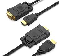 BENFEI Cavo HDMI a VGA 1080P 1,8M 2 Confezioni, unidirezionale Cavo HDMI sorgente a monitor/TV VGA, Compatibile con laptop PC monitor proiettore HDTV Raspberry Pi Roku Xbox