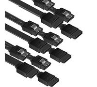 BENFEI Cavo SATA III, 6 Confezioni Cavo SATA III Cavo dati SDD HDD da 6 Gbps diritto con chiusura a scatto Compatibile da 45.7cm per HDD SATA, SSD, driver CD, masterizzatore CD, Nero