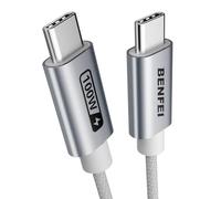 BENFEI Cavo silicone USB C PD 100W 1M [Guscio in alluminio, design intrecciato, antigroviglio], Cavo USB Type C Ricarica Rapida per iPhone 15/15Pro/15Plus/15ProMax MacBook Pro/iPad Pro 2023 Galaxy S23