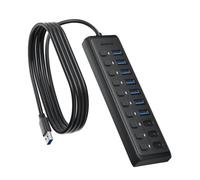 BENFEI Hub USB 3.0 a 10 porte, alimentazione USB-C, ultrasottile, cavo 1 m, 7 USB-A + 3 USB-C per MacBook, iMac, Surface Pro, XPS, PC, chiavette USB e HDD.