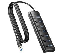 BENFEI Hub USB 3.0 a 7 porte, splitter USB portatile ultrasottile con cavo da 1 m - Compatibile con MacBook Pro/Air, Mac Pro, Mac Mini, iMac, PC, unità flash, HDD mobile (senza porta di ricarica)