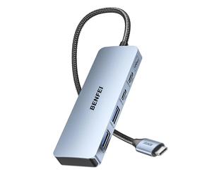 BENFEI Hub USB C 10Gbps, Adattatore USB 3.2 a 4 porte con 2 porte USB-C e 2 porte USB-A 3.2 compatibile con MacBook Pro/Air M2 M1 iPad Dell HP Samsung (non supporta monitor)