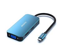 BENFEI Hub USB C 4 in 1, adattatore USB Type-C a HDMI VGA DisplayPort MST con Power Delivery 100 W, compatibile con iPhone 15 Pro/Max MacBook Pro/Air 2023, iPad Pro, iMac S23, XPS 17, ecc. blu