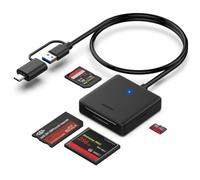 BENFEI Lettore schede di memoria, adattatore 4in1 da USB 3.0 e USB-C a SD Micro SD MS CF Card Reader, 4 schede in lettura e scrittura simultanea, compatibile con iPhone serie 15