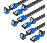 BENFEI SATA III Kabel, 6 Stück, 6Gbps, 90 Grad rechtwinklig mit Verriegelungsriegel 18 Zoll für SATA HDD, SSD, CD-Treiber, CD-Brenner,Blau