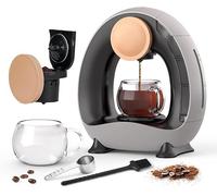 BENFUCHEN Caffettiera usa e getta con filtro per caffè macinato, caffettiera Americano Mini caffettiera/teiera a una tazza, controllo a un tocco, 4-8 oz di dimensioni di infusione (grigio)