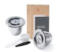 BENFUCHEN Capsule à café réutilisables rechargeables espresso Capsule réutilisables espresso Pod Espresso Capsule en acier inoxydable compatibles avec les cafetières Nespresso OriginalLine (2 capsule)