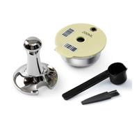BENFUCHEN Tassimo,Cialda da caffè riutilizzabile in acciaio inox, 200 ml, Tassimo Pod ricaricabile con coperchio in silicone e filtro in acciaio inossidabile, colore bianco sporco