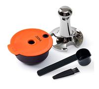 BENFUCHEN Tassimo - Cialde da caffè ricaricabili riutilizzabili per caffettiera Bosch, Tassimo in cialde ricaricabili con strumento di riempimento del caffè in acciaio inox, 51 mm, arancione 200 ml