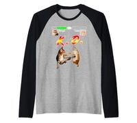 Bengal Cat Vs Tabby Cat Fighter Funny Kitten Lovers Maglia con Maniche Raglan