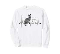 Bengala Cat Heartbeat ECG Divertente I Love My Bengal Cats Felpa