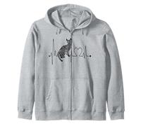 Bengala Cat Heartbeat ECG Divertente I Love My Bengal Cats Felpa con Cappuccio