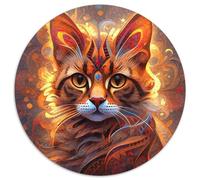 Bengalkatze, 1000-teiliges Puzzle für Erwachsene, rundes Puzzle, ideales Geschenk für Familie und Freunde, knifflige Herausforderung, 1000 Teile (67,5x67,5cm)