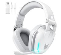 BENGOO G1 - Cuffie da gioco wireless con microfono per PS5, PS4, PC, Switch, Mac, USB 2,4 GHz, USB di tipo C e Bluetooth 5.4, design pieghevole, suono surround 7.1, illuminazione RGB, autonomia di