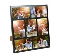 Benhurb Cornici per foto multiple, cornice multipla per la famiglia per decorazioni da parete e da tavolo, cornici per più immagini, set di cornici per collage per sette foto da 10 x 15 cm (nero)