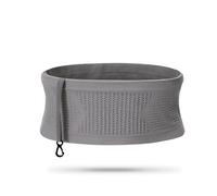 BENIFILE Cintura da corsa slim fit con ampie tasche sicure, traspirante, cintura regolabile in vita con chiusura in velcro, Grigio, L, Corsa