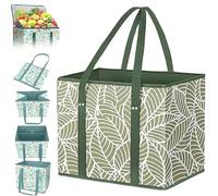 Benighty Grocery Bags, Reusable Grocery Bags, with Reinforced Bottom & Handles, Large Capacity Foldable (B)