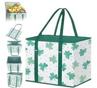 Benighty Grocery Bags, Reusable Grocery Bags, with Reinforced Bottom & Handles, Large Capacity Foldable (D)