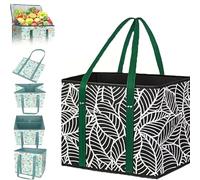 Benighty Grocery Bags, Reusable Grocery Bags, with Reinforced Bottom & Handles, Large Capacity Foldable (E)