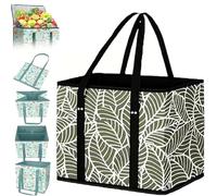 Benighty Grocery Bags, Reusable Grocery Bags, with Reinforced Bottom & Handles, Large Capacity Foldable (F)