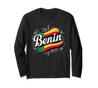 Benin Flag Wavy Banner African Roots Pride Maglia a Manica