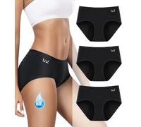 Benirap Mutande Mestruali Donna 60ML, Mutanda Mestruale ad Alta Assorbenza, Slip Mestruali Donna Traspirante (3 Pezzi) Nero XL