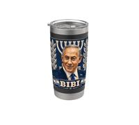 Benjamin (Bibi) Netanyahu, leader politico iconico di Israele Bicchiere termico in acciaio inox doppia parete