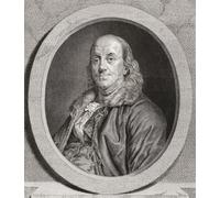 Benjamin Franklin 1706-1790. Autore americano politico stampatore scienziato filosofo editore inventore e attivista civico e diplomatico. Era uno dei Padri Fondatori. Da un'incisione di