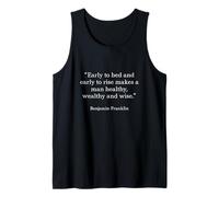 Benjamin Franklin Camicia Early To Bed And Early To Rise Citazione Canotta
