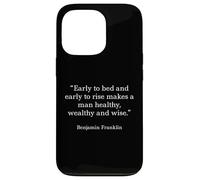 Benjamin Franklin Camicia Early To Bed And Early To Rise Citazione Custodia per iPhone 13 Pro