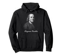 Benjamin Franklin Classico Ritratto Padre Fondatore Felpa con Cappuccio