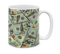 Benjamin Franklin Dollar Pattern Tazzine Da Caffè Resistente Tazze Eleganti Mug Per Ufficio Casa Tè Cappuccino 330Ml