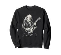 Benjamin Franklin Suonare Chitarra Elettrica Rocker Humor Felpa