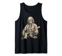 Benjamin Franklin Undead Che Suona la Chitarra Alt Goth Music Band Canotta