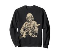 Benjamin Franklin Undead Che Suona la Chitarra Alt Goth Music Band Felpa