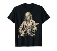 Benjamin Franklin Undead Che Suona la Chitarra Alt Goth Music Band Maglietta
