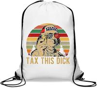 Benjamin Franklin USA 4 luglio Tax This Dick Gym Sack Borsa casual con coulisse bianca