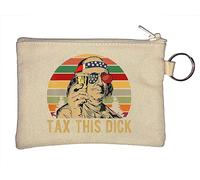 Benjamin Franklin USA 4 luglio Tax This Dick portachiavi portamonete beige