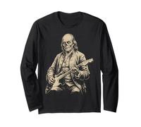 Benjamin Franklin Zombie Suonare Chitarra Alt Goth Music Band Maglia a Manica